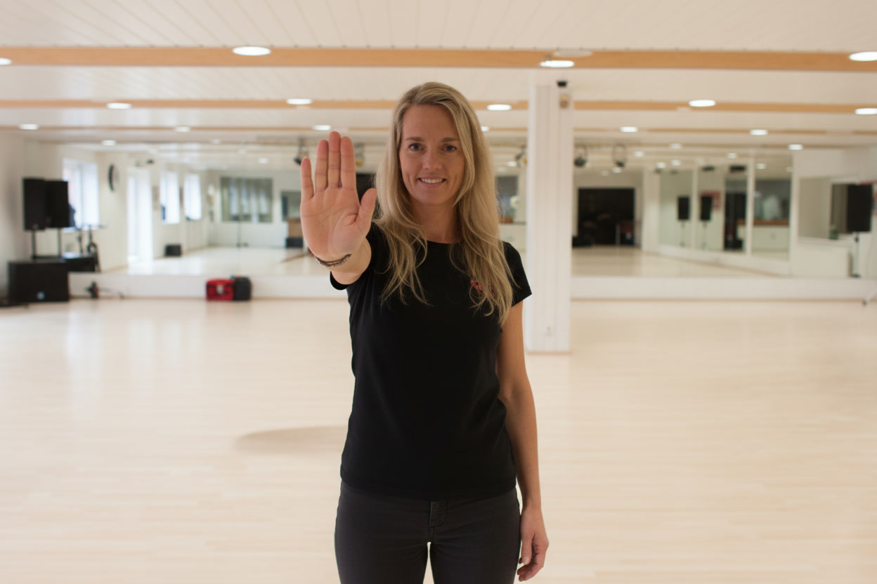 Selbstbewusste Frau im Kurs